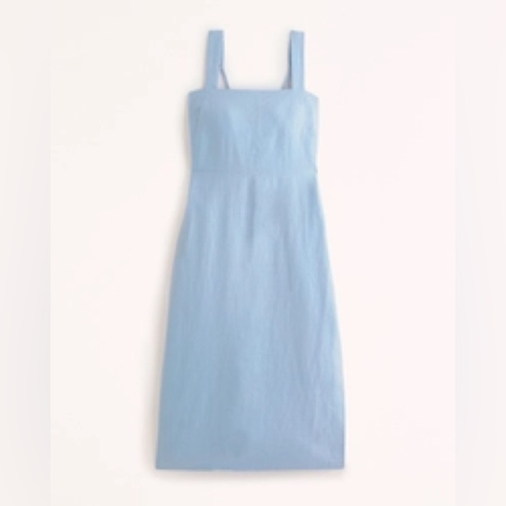 Abercrombie & Fitch Premium Linen High-Slit Midi Dress - NWT - Large petite